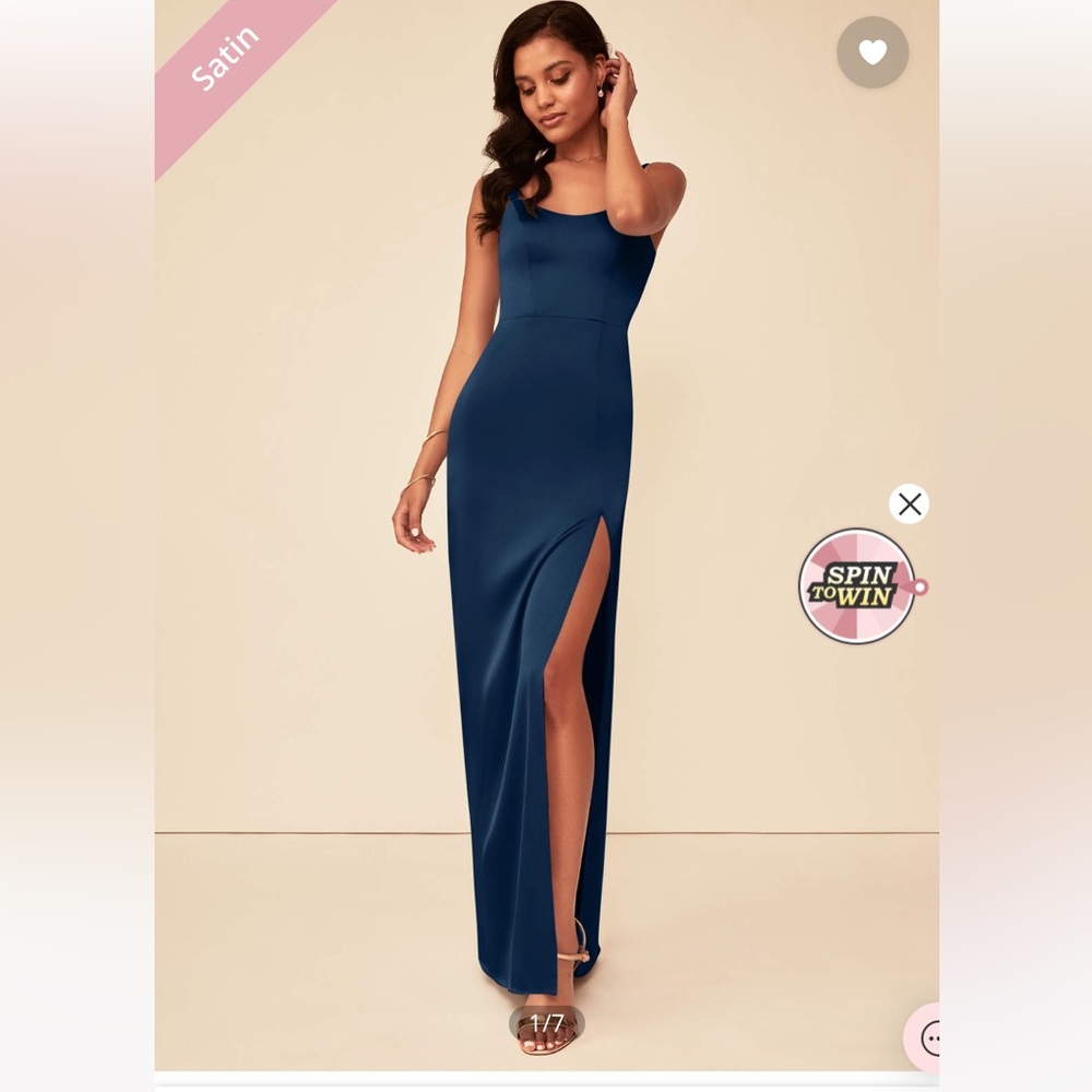 Azazie navy bridesmaid dress